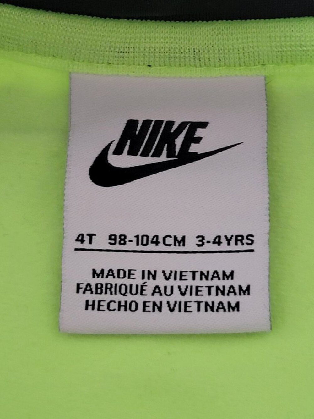 Nike Toddler 2 Piece Track Suit Black/White/Neon Green Size 4T - Picture 8 of 8